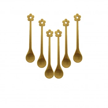 6 PCS   MİNİ   BAMBU AHŞAP KAŞIK   14.5CM (5324)
