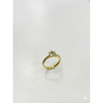 6 Tırnaklı Taşlı Tektaş Yüzük - Yz0215