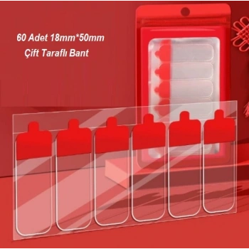 60 Parça Kolay Açılır Güçlü Çift Taraflı Bant 18mm*50mm (5324)