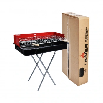 60CM  PERVAZLI PORTATİF AYAKLI MANGAL TEKLİ KUTULU (5324)