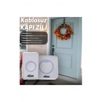 Beyaz Kablosuz Su Geçirmez Kapı Zili