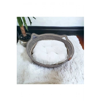 Decohandy 40 Cm Elyaflı Kedi Yatağı