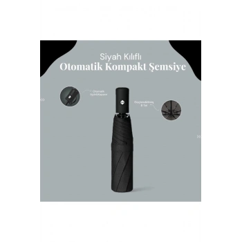 Siyah Kılıflı Otomatik Kompakt Şemsiye