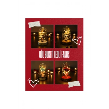 Gül Buketi Ledli Fanus