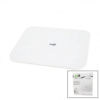 GİZLİ EKRAN -SOFT BEYAZ CAM ZEMİN  DİJİTAL BASKÜL TERAZİ 180KG SENSÖR -LED EKRAN -ODA℃ TF-1070 (5324)