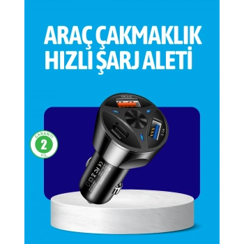 55W Güçlü Araç Şarj Cihazı Power Delivery Destekli