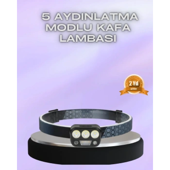 El Hareket Sensörlü LED Kafa Feneri 5 Mod Ayarlanabilir