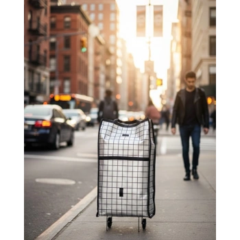 Katlanabilir Yapılı Çok Amaçlı Tekerlekli Alışveriş Çantası