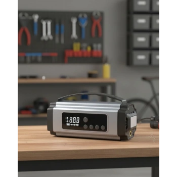 Yolda Kalmaya Son Dijital Ekranlı Akü Takviye ve Hava Kompresörü Çok Fonksiyonlu Acil Güç Ünitesi