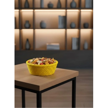 Yuvarlak Çerezlik Sarı Şık Tasarım ve Kompakt Boyut