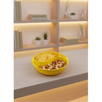 Dekoratif Sarı Çerezlik Kase 4’lü Set 3x12 cm