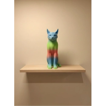 Pastel Rainbow Kedi Figürü Masa ve Raf Üstü Ev Dekorasyonu