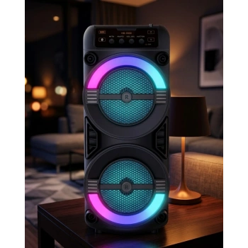 RGB Işıklı Bluetooth Hoparlör Kablosuz Taşınabilir Stereo Speaker