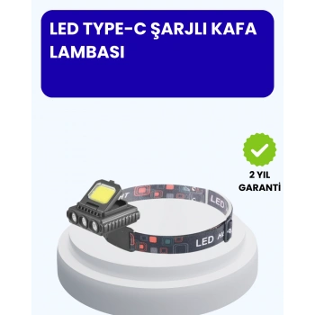 800 Lumen LED Kafa Lambası COB ve XPE Led Type C Şarjlı Ayarlanabilir