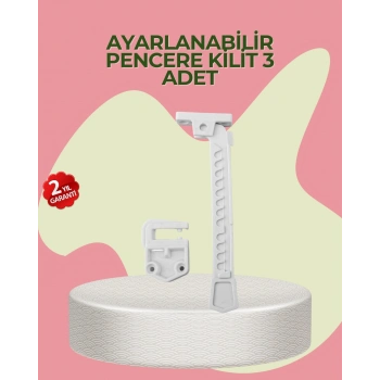 Cam Pencere Açılma Kontrol Kilidi Kolay Montaj 3’lü