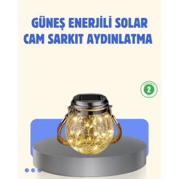 Güneş Enerjili Cam Sarkıt Bahçe Balkon Teras Aydınlatma 30 LED