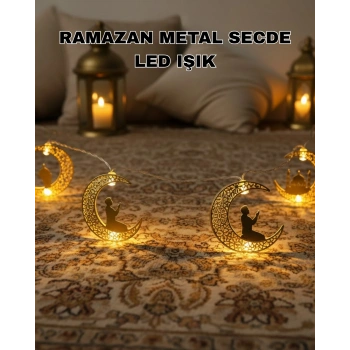 Ramazan Ay Işığı Secde Eden Adam Silüetli LED Peri Işığı