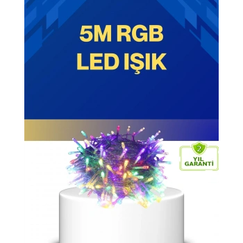 Dekoratif Peri Led 5 m 50 Ampullü Şeffaf Kablo Aydınlatma