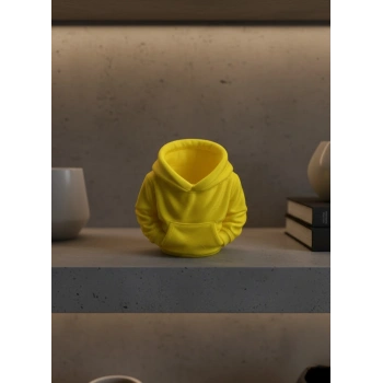 Sarı Hoodie Kalemlik 10x10 cm Masa Üstü Düzenleyici