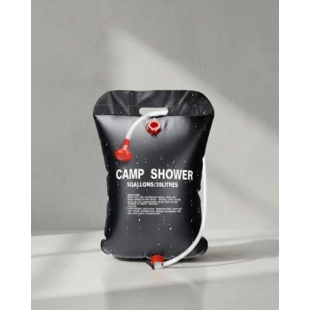 Solar Kamp Duşu 20 Litre Taşınabilir Şeffaf Su Seviyeli Dış Mekan Duş Sistemi