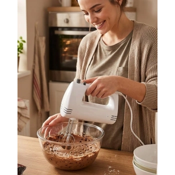 Paslanmaz Çelik Çırpıcılı El Mikseri 250W Çok Kademeli Mutfak Mikseri