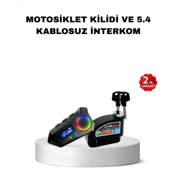 Bluetooth 5.4 İntercom ve Alarmlı Disk Kilidi Seti Güçlü Ses ve Güvenlik