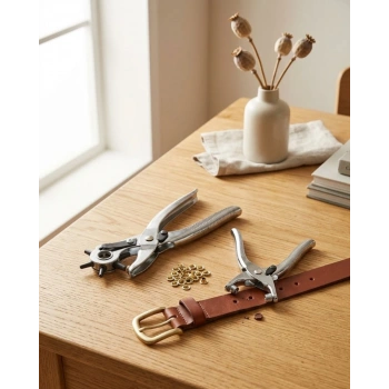 Kemer Delme Pensesi 2li Set Deri Ürünler İçin Pratik Delik Açma Aparatı