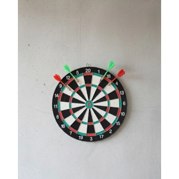 17 İnç Profesyonel Dart Tahtası Dayanıklı Yapı ve 4 Metal Dart Oku