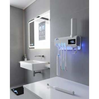 Manyetik Duvar Tipi UV Hijyenik Diş Fırçası Tutucu