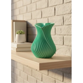 24 cm Turkuaz Kalp Formlu Büyük Boy Vazo Estetik Dekor Ürünü