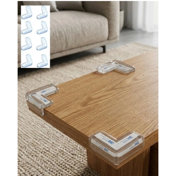 Şeffaf Köşe Koruyucu 8 Adet Set Çocuk Güvenlik Masa Köşe Aparatı