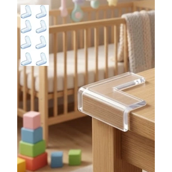 Çocuk Güvenlik Köşe Koruyucu 8 Li Set Masa Sehpa Köşe Aparatı