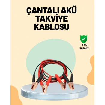 1200 Amper Jumper Kablo 2 Metre Bakır Uçlu Araç Takviye Seti