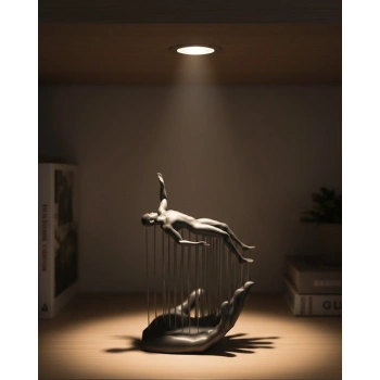 3D El Üzerinde İnsan Figürü Gri Minimal Masa Üstü Dekor