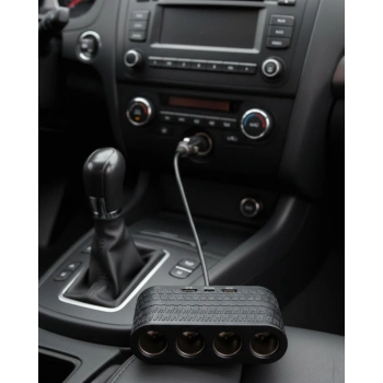 Araçlar İçin 4’lü Çakmak Çoklayıcı Type C USB ve Koruma Sistemli