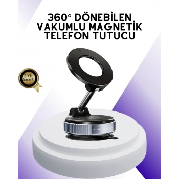 Manyetik Araç Telefon Tutucu 360 Derece Dönebilen Vakumlu Stand