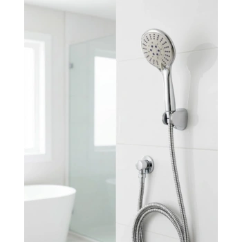 Çok Fonksiyonlu El Duşu Seti Kireç Önleyici Duş Başlığı Spiral Hortum Mafsallı Askı