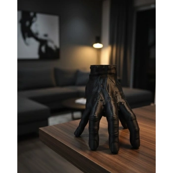 3D Siyah El Dekoratif Biblo 17x16 cm Modern ve Şık Tasarım