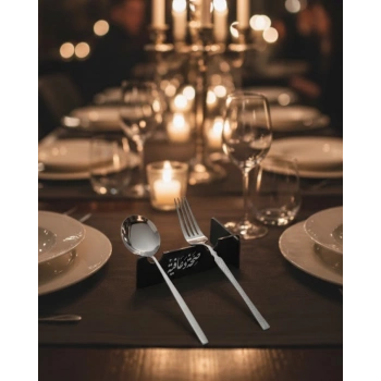 3D Özel Baskı 6’lı Kaşık Çatal Sunum Standı Şık Masa Düzenleyici