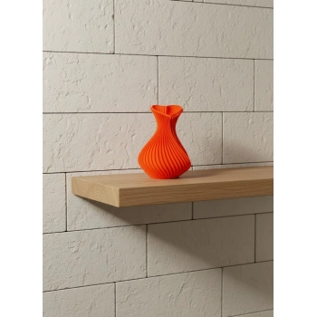 11 cm Turuncu Kalp Formlu Mini Vazo Estetik Dekoratif Obje