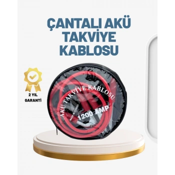 1200A Güçlü Akü Takviye Kablosu 2m Büyük Maşalı Acil Yardım