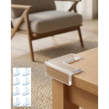 Mobilya Köşe Koruyucu 8 Adet Şeffaf Masa Kenarı Koruma Aparatı