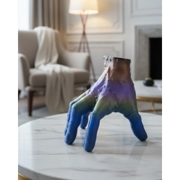 3D Multicolor El Biblo 27x22 cm Sanatsal ve Dikkat Çekici Dekor