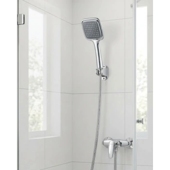 Siyah El Duşu Seti Spiral Duş Hortumu ve Duvar Askılı Çok Fonksiyonlu Duş Başlığı