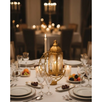 3D Hilal Dekorasyonu Özel Baskı Premium Tasarım