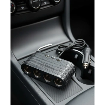 Araç İçi Güç Dağıtıcı 4 Çakmaklık 2 USB 1 Type C Şarj Ünitesi