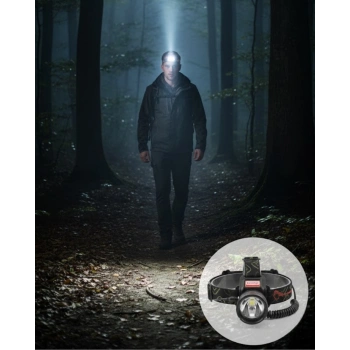 LED Sensörlü Şarjlı Kafa Feneri LCD Ekranlı 30W Güçlü Işık