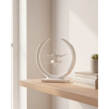 3D Zen Heykeli Modern Ay Tasarımlı Meditasyon Biblosu