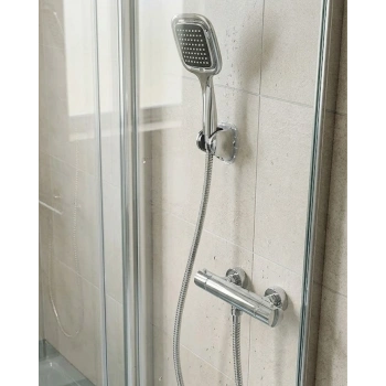 Siyah Duş Başlığı Seti Spiral Hortumlu El Duşu ve Duvar Askısı Banyo Seti