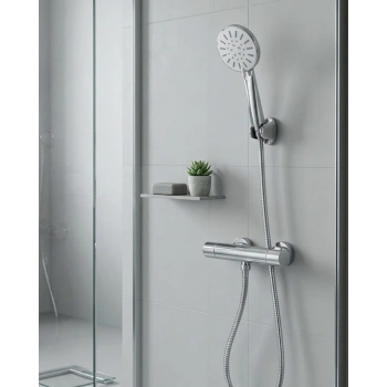 Çok Fonksiyonlu 4 Modlu El Duşu Başlığı Krem Duş Seti Spiral Hortumlu